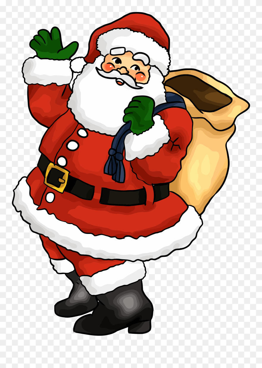 Christmas Santa Claus Bye Cartoon Clipart Png - Santa Claus Christmas Festival Transparent Png