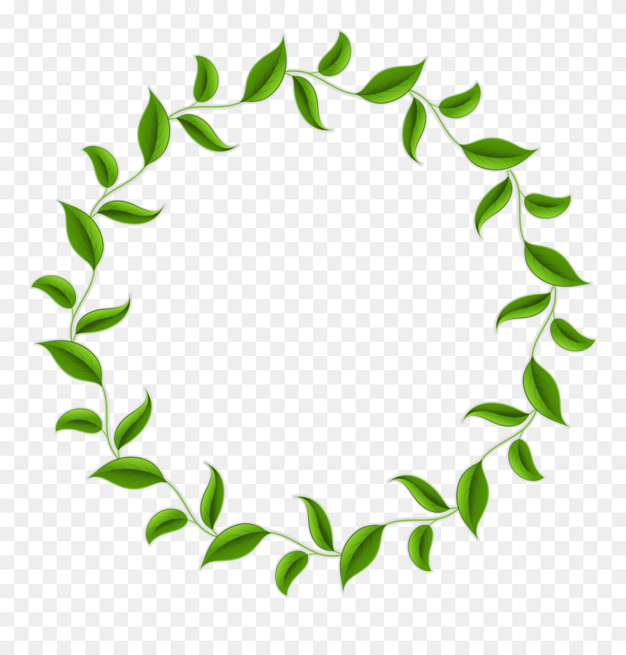 Leaf Tea Wreath Vector Green Circle Border Clipart - Circle Leaf Border Png Transparent Png