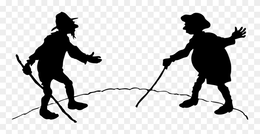 Two Men With Canes Clipart By Johnny Automatic - People Fighting War Clipart - Png Download