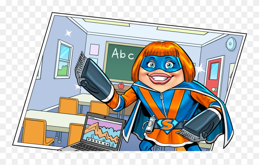 At School Hero - Cartoon Clipart
