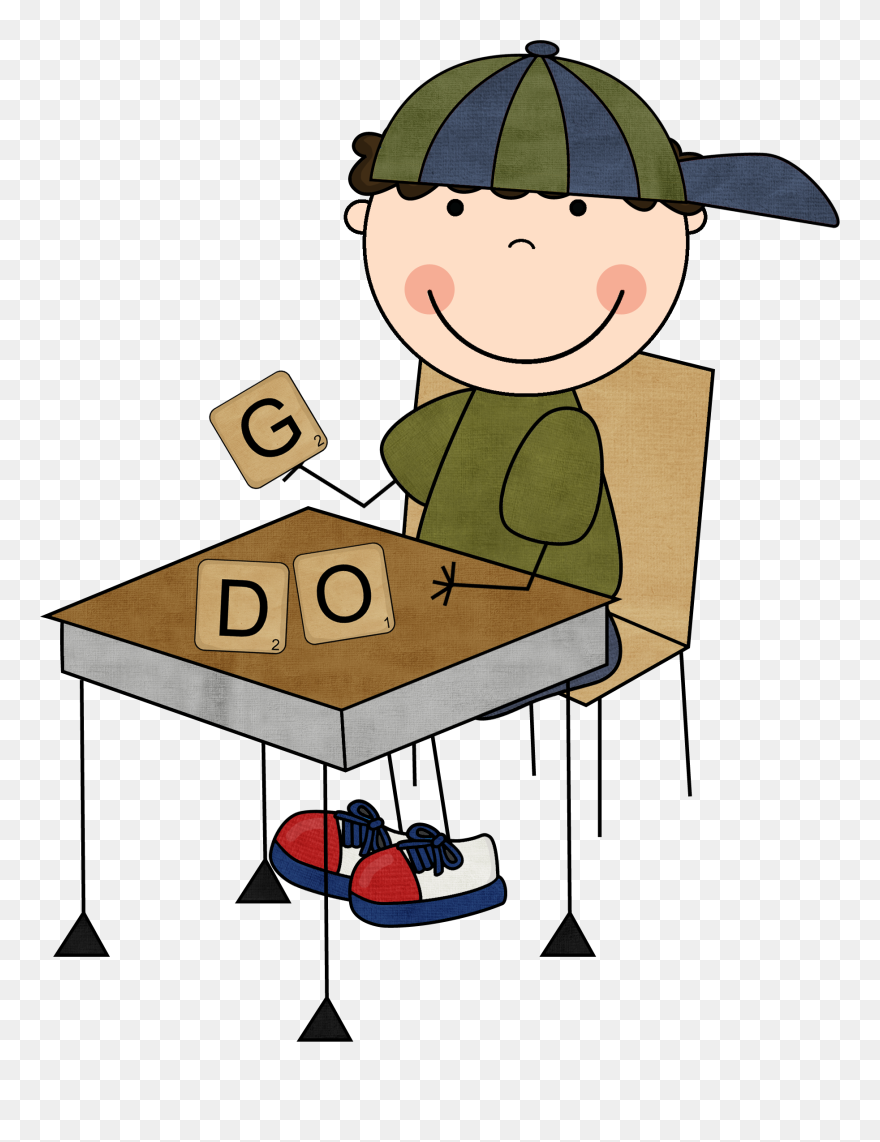 Index Of /images/scrappin Doodles/writing Kids 112310 - Word Work Clipart - Png Download