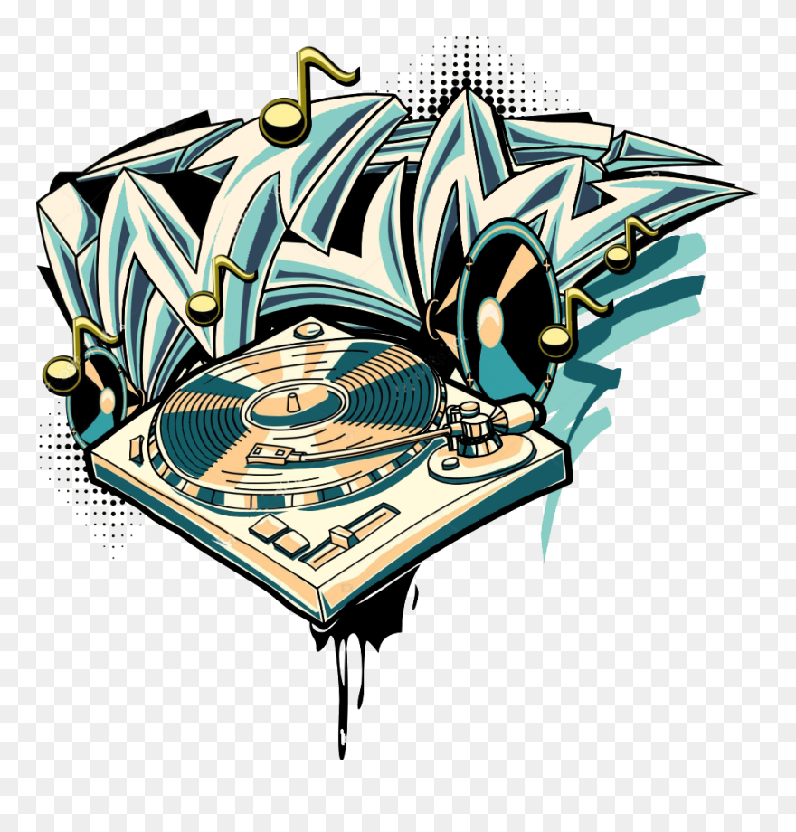 Graffiti Turntables Clipart