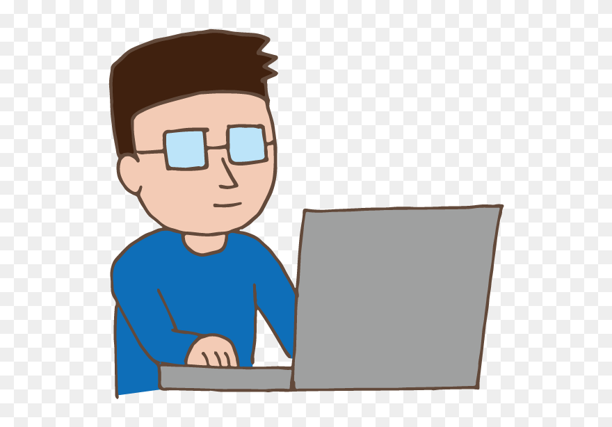 Young Clipart El Joven - Man On Laptop Clip Art - Png Download