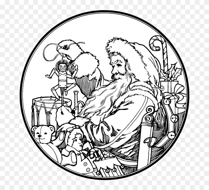 Old Christmas Coloring Pages Clipart