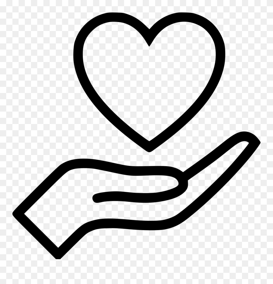 Hand Heart Comments - Hand Heart Icon Png Clipart