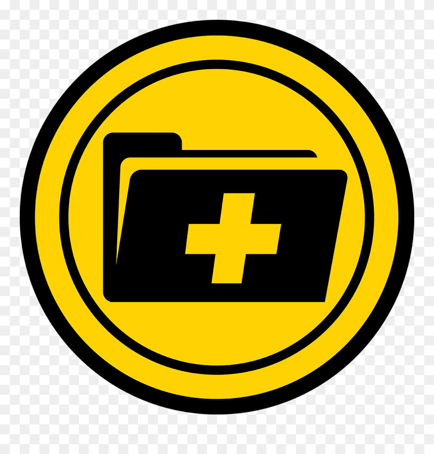 Folder With Health Symbol Icon - Awesome Face Clipart