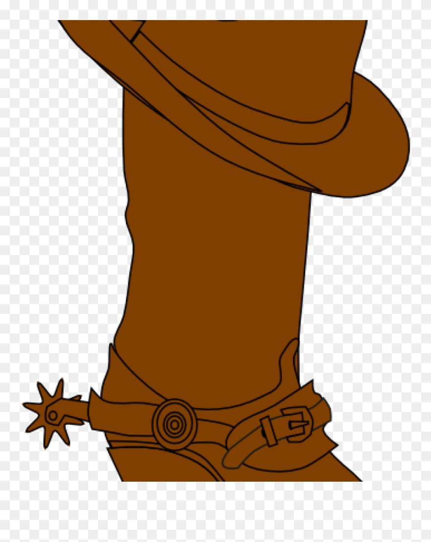 Cowgirl Boots Clip Art Cowboy Hat And Boot Clip Art - Silhouette Cartoon Cowboy Boot - Png Download