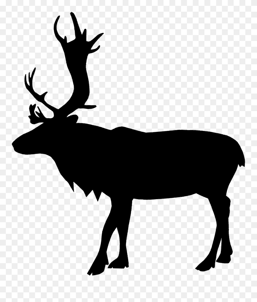 Clipart Reindeer Profile - Reindeer Silhouette - Png Download