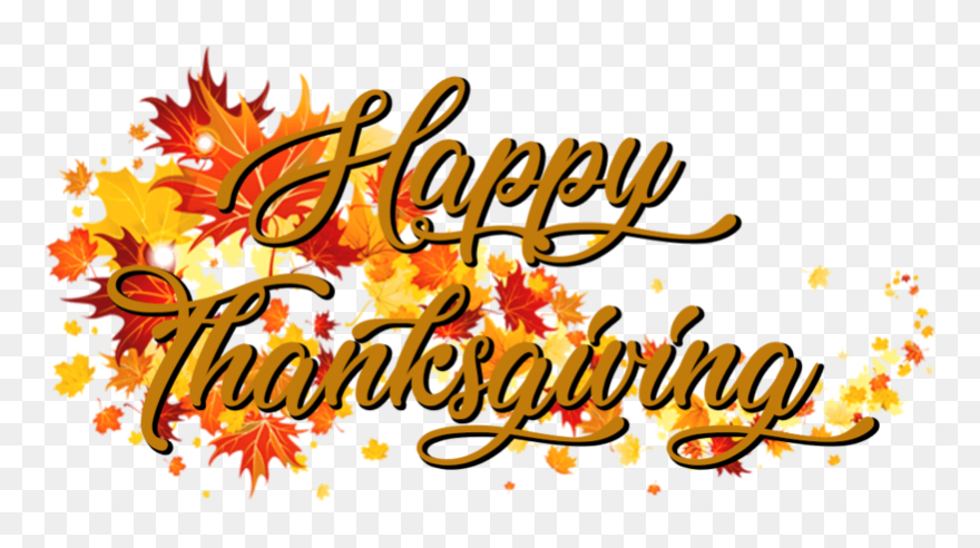 Happy Thanksgiving On A Banner Of Autumn Leaves - Fall Leaves Clipart Transparent Background - Png Download