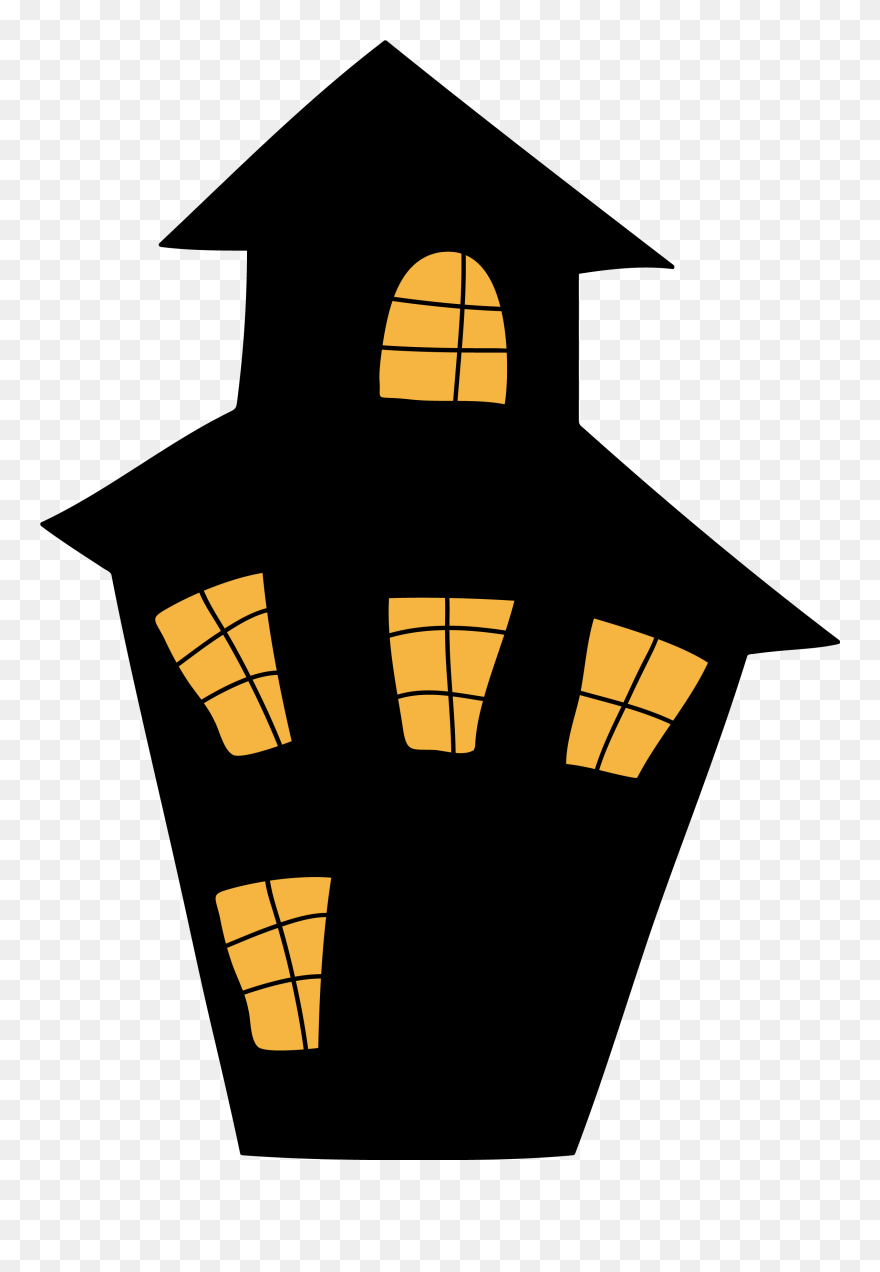 Haunted House Clipart Png - Silhouette Haunted House Transparent Background