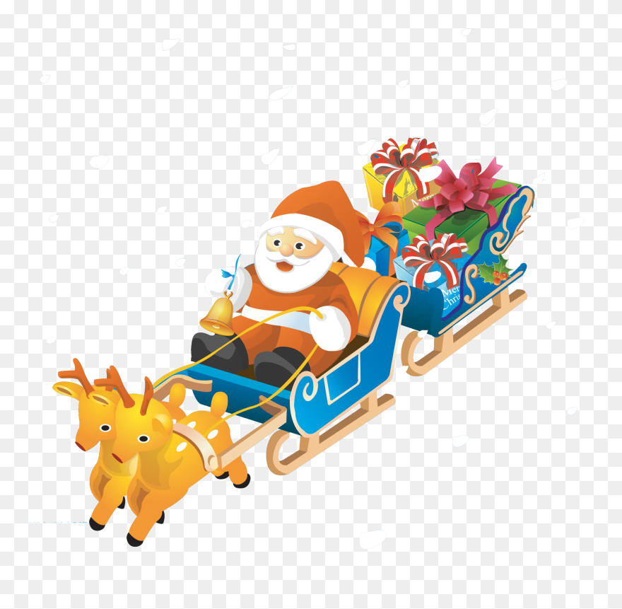 Santa Sleigh Png Clipart