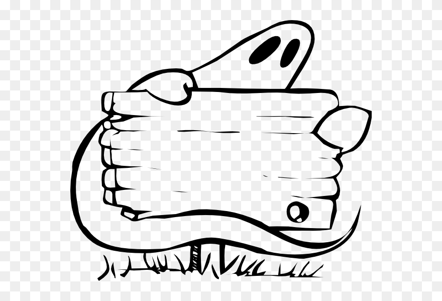 Ghost With Sign Clipart - Png Download