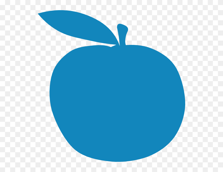 Teal Clipart Apple - Apple Clipart Blue - Png Download