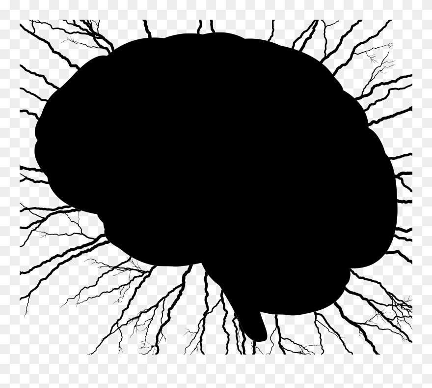 Clipart Brain Black And White - Clip Art Black Brain - Png Download