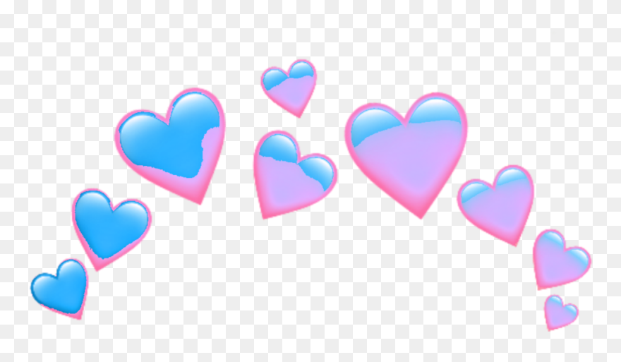 #pink #red #spiral #aesthetic #crown #taç #grid #wings - Pink Hearts Emoji Png Clipart