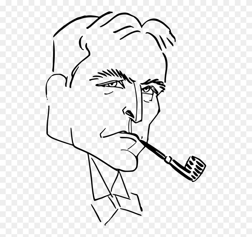 Transparent Smoke Clipart Black And White - Man With A Pipe Clipart - Png Download
