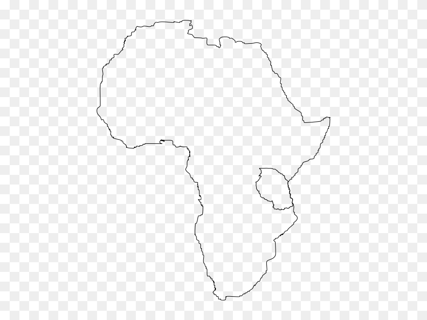Vector Image Of Map Of Africa Showing United Republic - Line Art Clipart