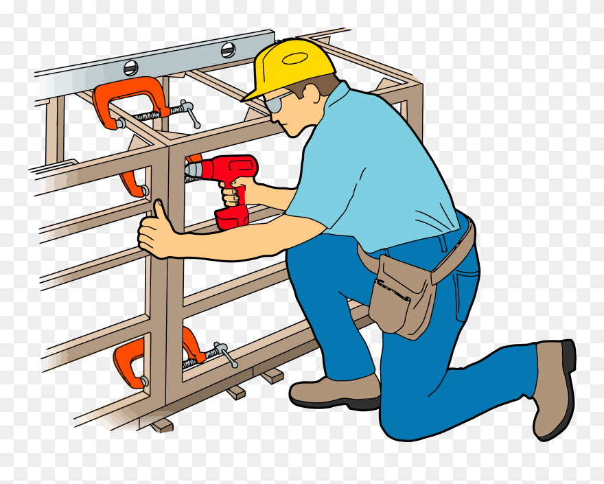 Transparent Construction Worker Png - Carpenter Clipart