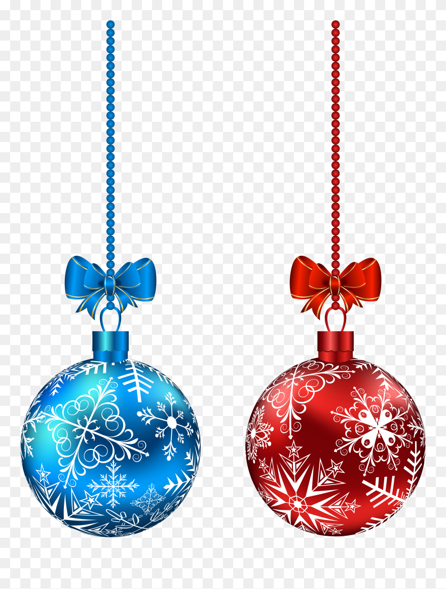 Blue And Red Hanging Christmas Balls Png Clip Art Imageu200b Transparent Png