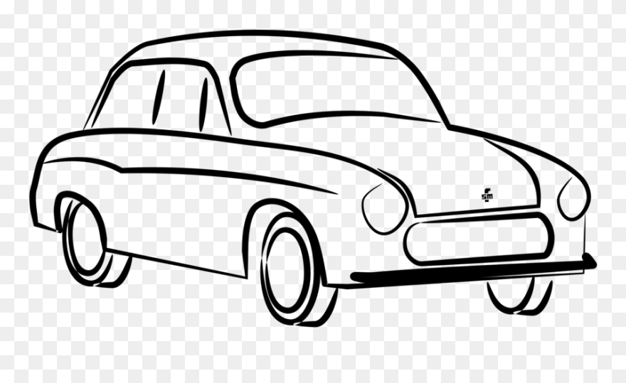 Line Art,vintage Car,automotive Exterior - Syrena Auto Rysunek Clipart