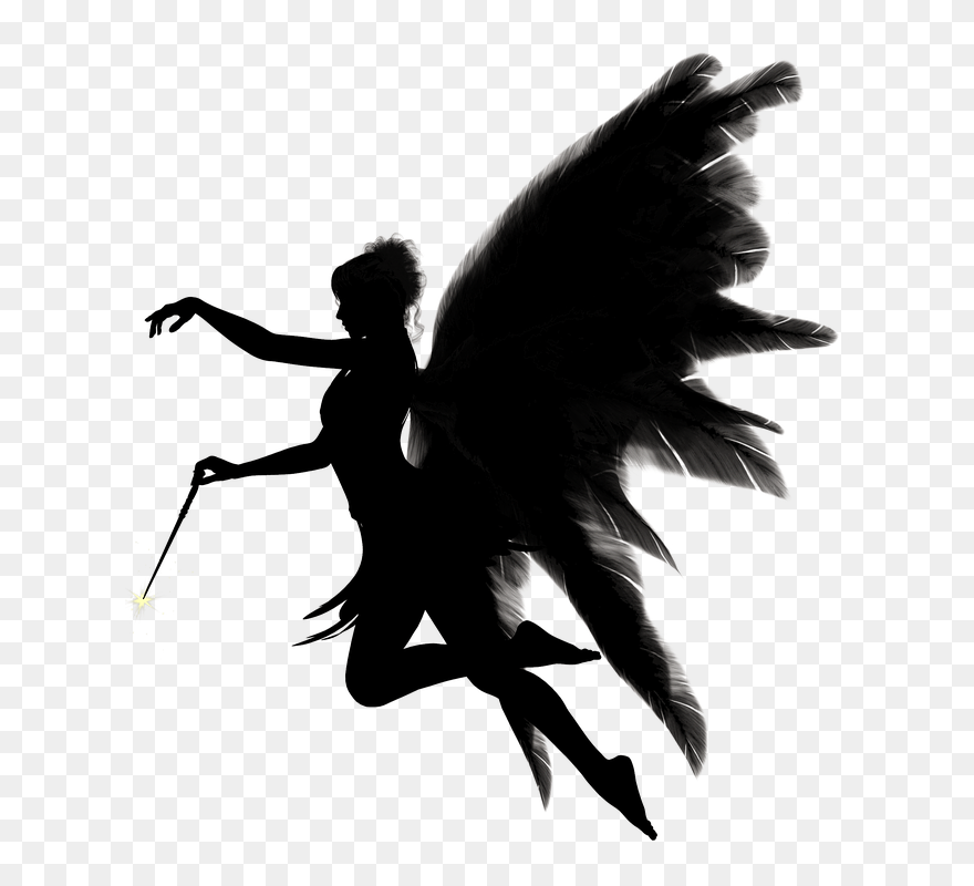 Archangel Vector Simple - Angel Black Png Clipart