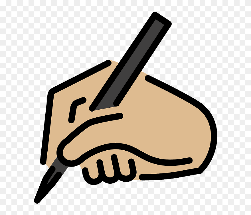 Writing Hand Emoji Clipart - Logo Of A Writting Hand - Png Download