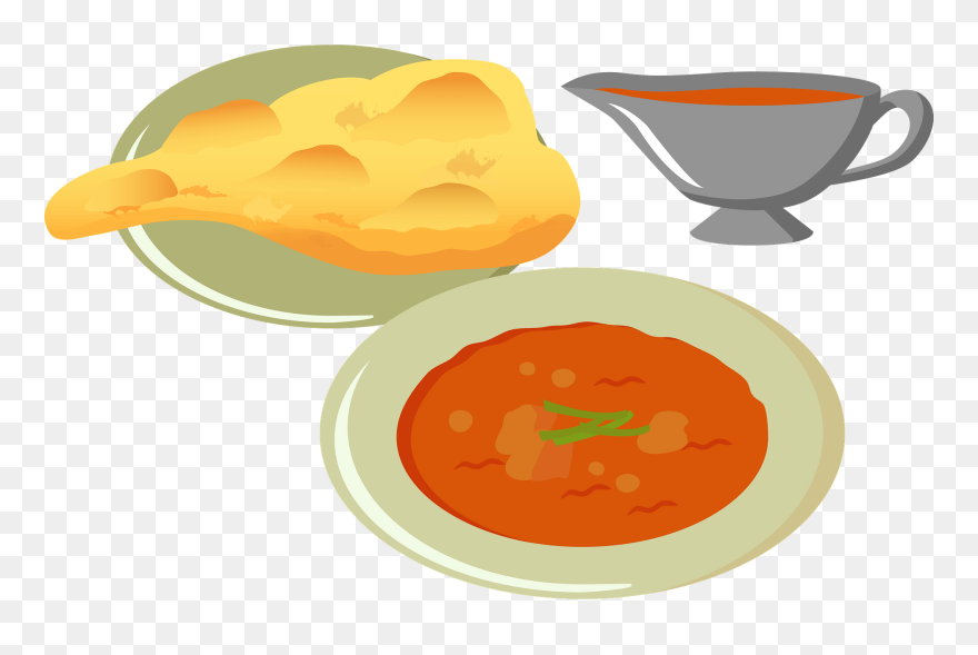 Naan Curry Clipart - インド カレー フリー イラスト - Png Download