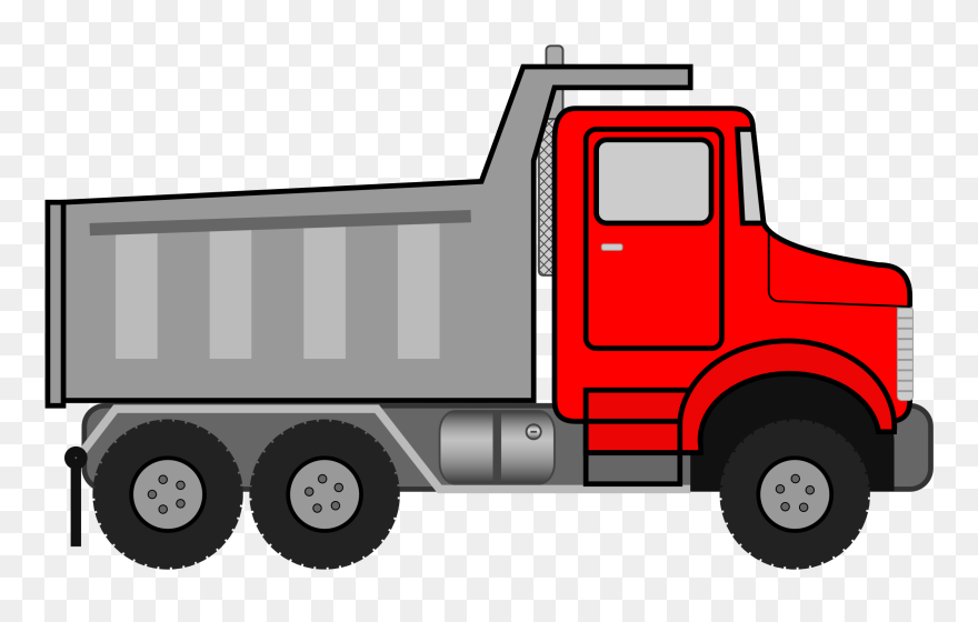 Dump Truck Clipart Black And - Truck Clipart - Png Download