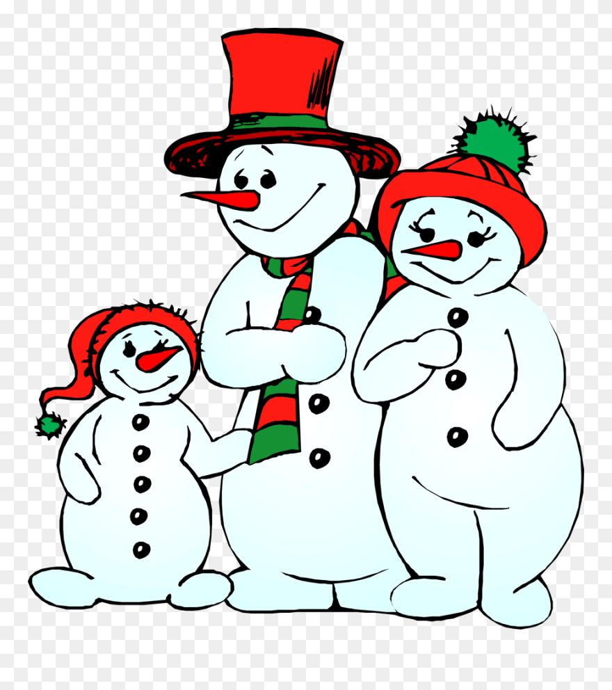 Clip Art - Merry Christmas Snowman Clipart - Png Download