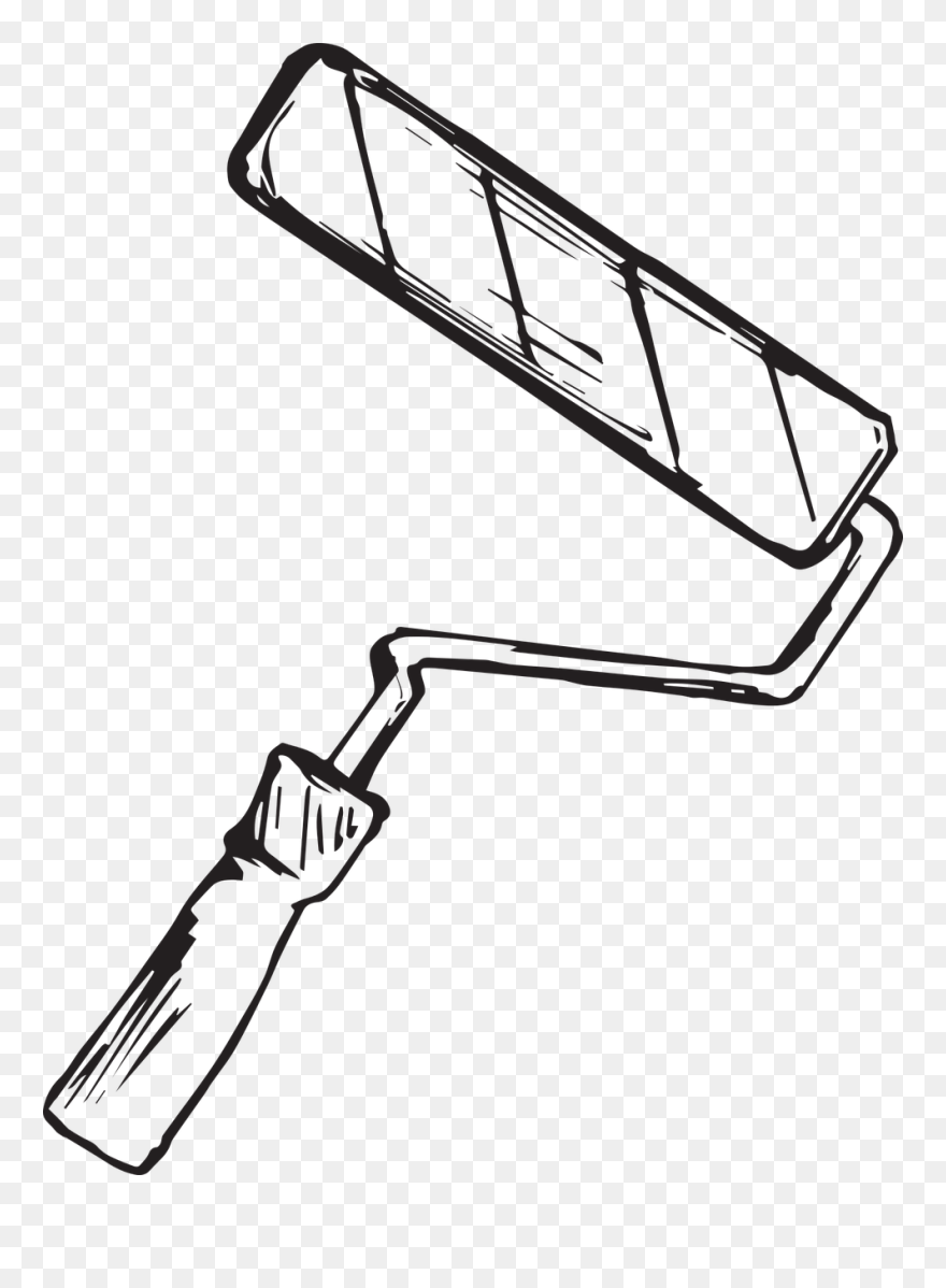 Drawing Knives Restoration Transparent Png Clipart - Free Clip Art Paint Roller
