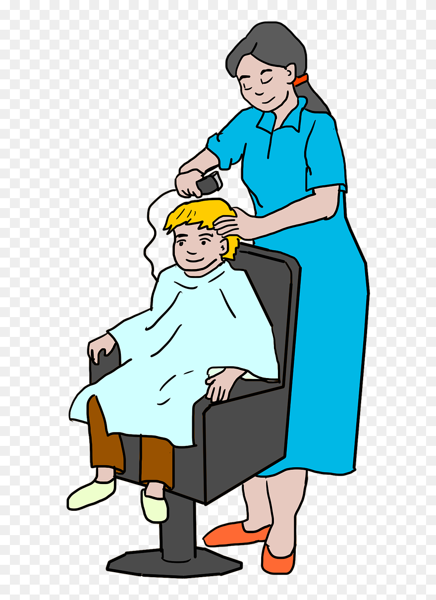 Hair Cut Hairstyle Buzz Razor - Tukang Cukur Rambut Kartun Clipart