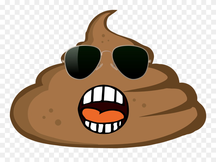 Pile Of Poo Emoji Feces Clip Art Gif Glasses - Poop Emoji With Sunglasses - Png Download