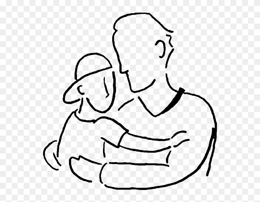 Father Son Clip Art - Dad And Son Drawing - Png Download