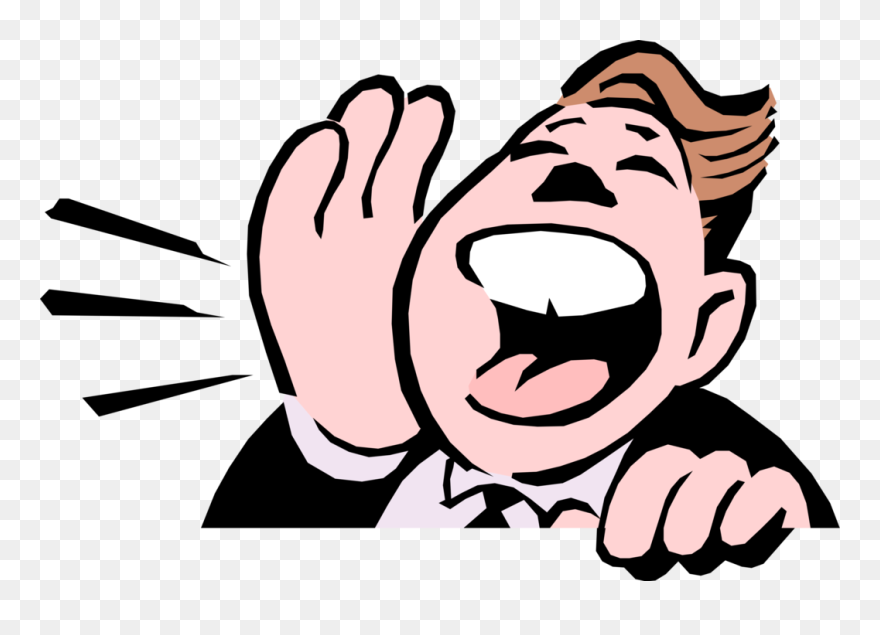 Vector Illustration Of Businessman Shouts Important - Announcement Cartoon Clipart