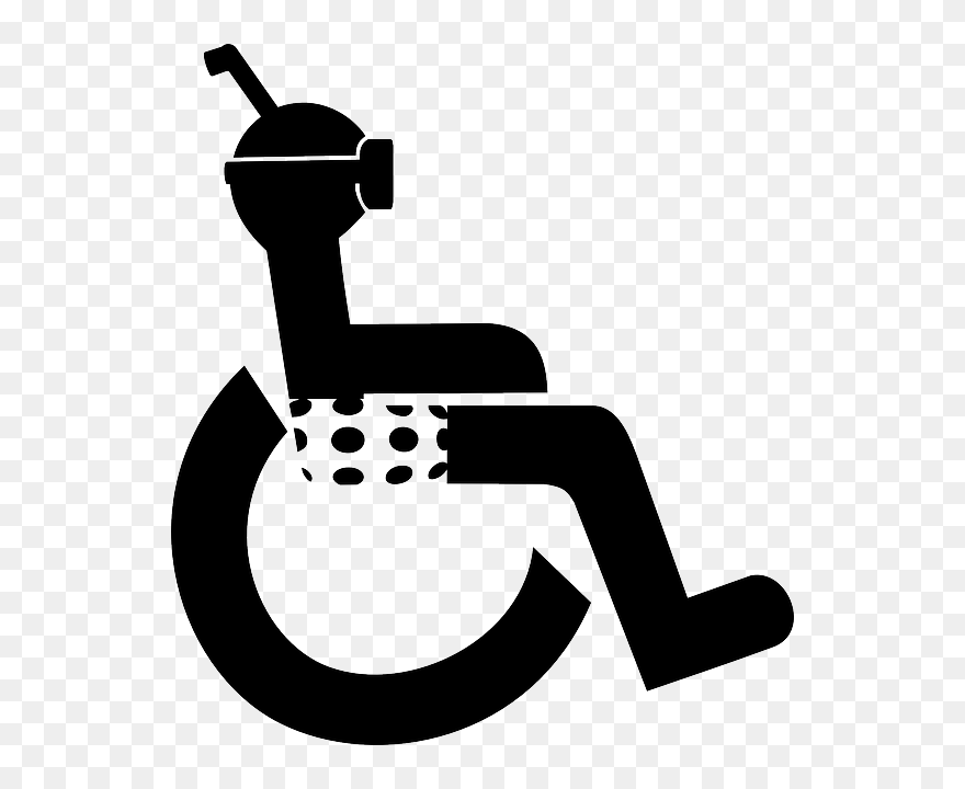 Disabled, Diver, Wheel Chair, Wheelchair, Chair Bound - Handicap Wc Icon Clipart