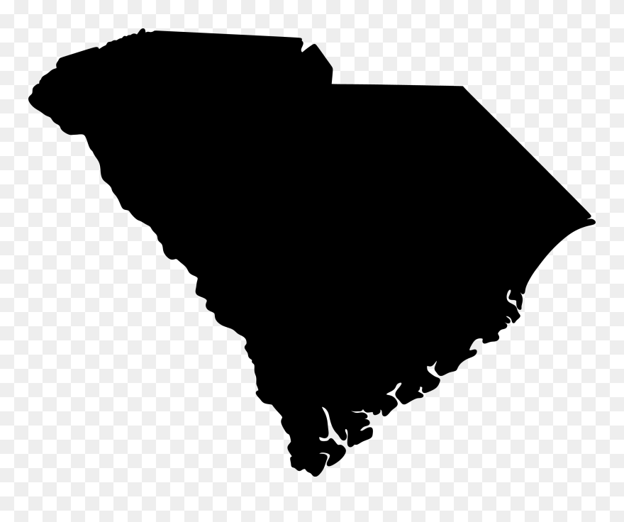 Flag Of South Carolina Topographic Map Clip Art - South Carolina State Silhouette - Png Download