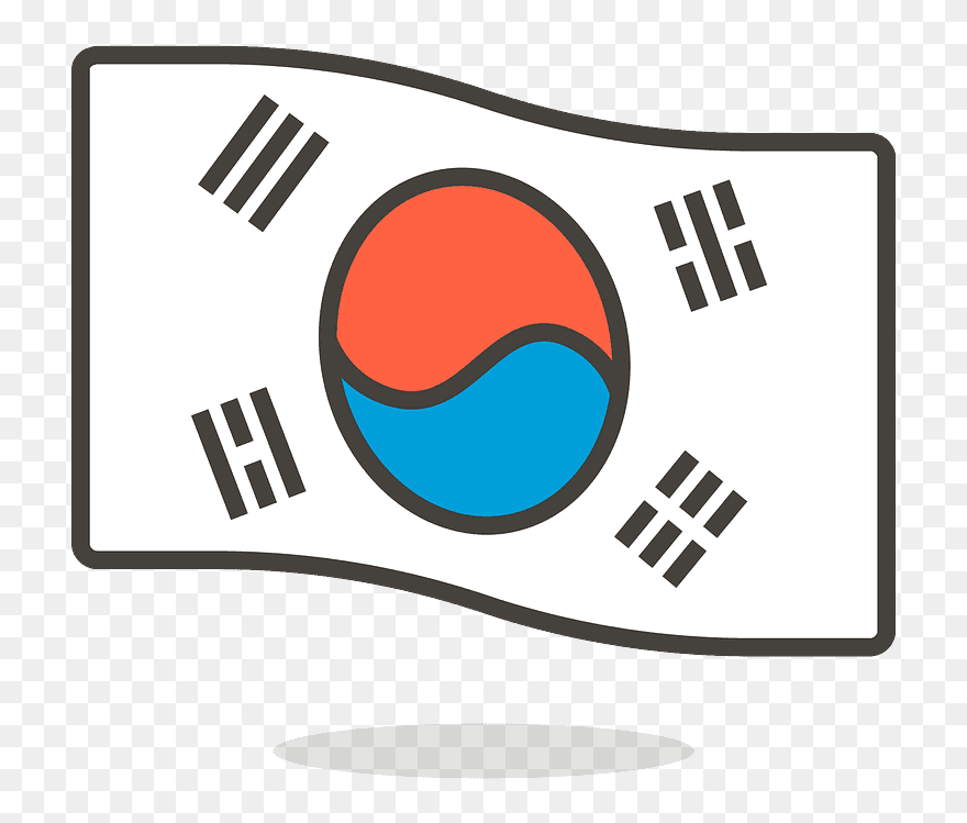South Korea Flag Emoji Clipart - South Korea Flag - Png Download