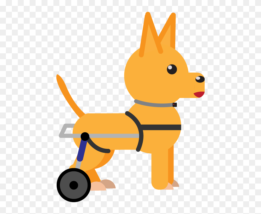 Cartoon Dog In Wheelchair Png Clipart