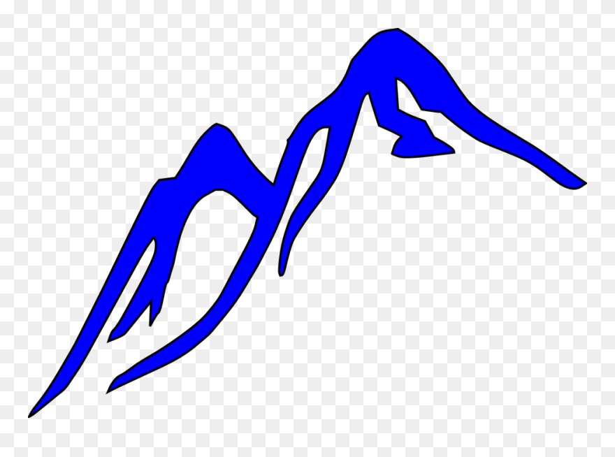 Mountain Png Outline Transparent - Mountain Clip Art Blue