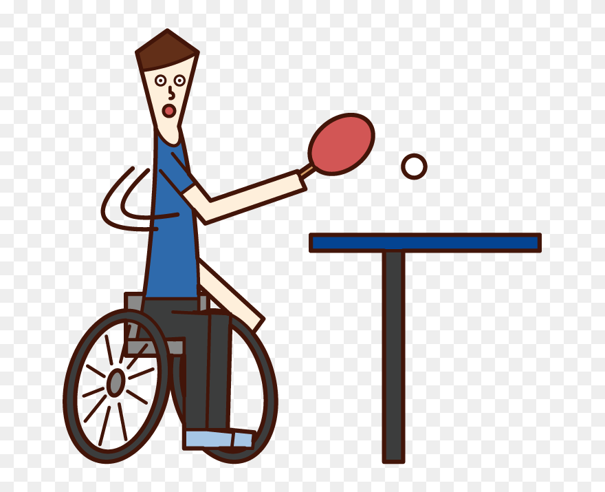 Illustration Of A Paralympic Table Tennis Player - Wheelchair Clipart