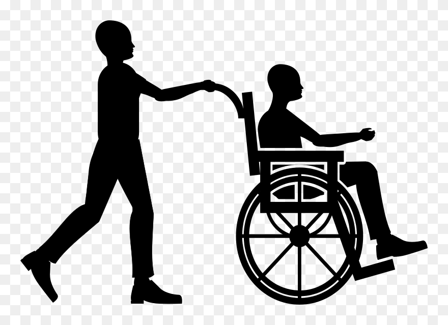 Person In Wheelchair Clipart , Png Download - Pushing A Wheelchair Clipart Transparent Png