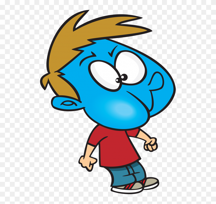 Turning Blue Holding Breath Clipart