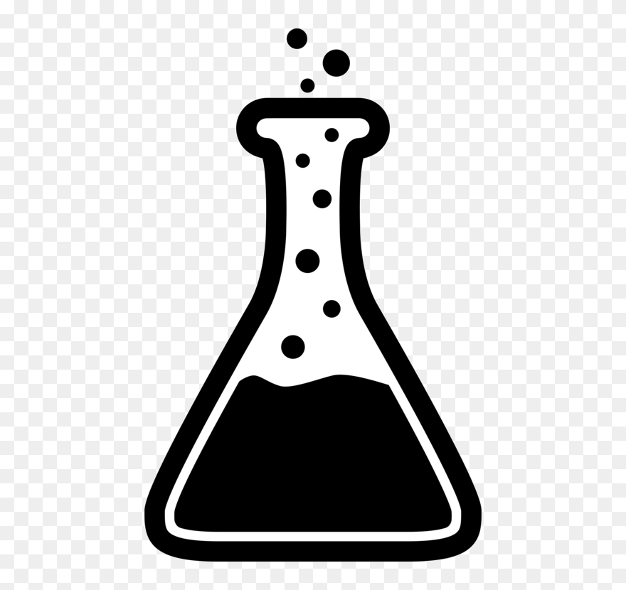 Beaker And Flask Clipart Png Black And White Stock - Erlenmeyer Flask Clipart Transparent Png