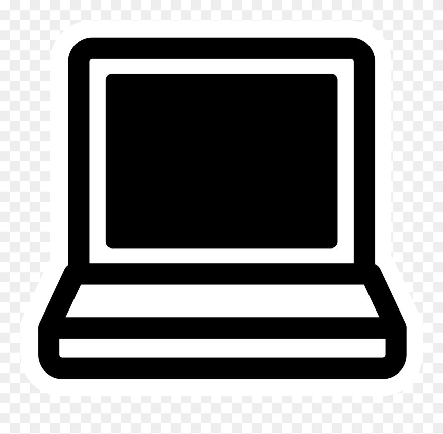 Laptop Black And White Clip Art - Black And White Laptop - Png Download