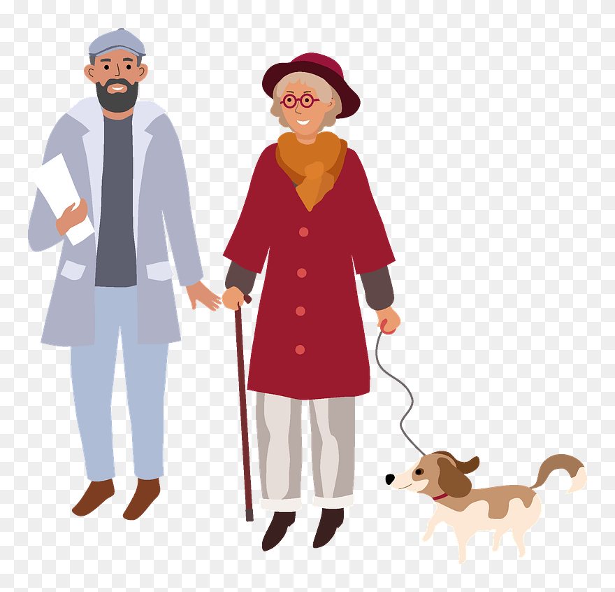 Old Couple Clipart - Illustration - Png Download