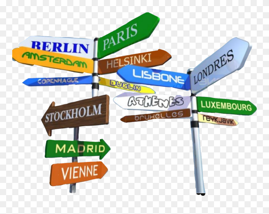 Transparent Viajar Clipart - Direction Signs - Png Download