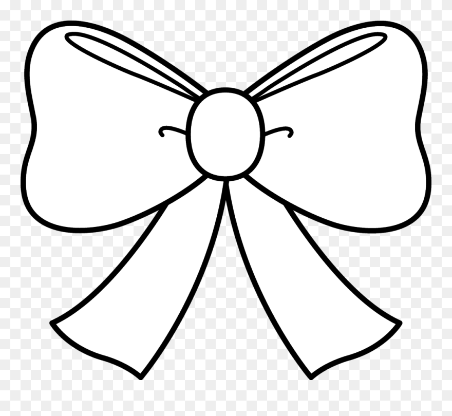 Cute Bow Coloring Page Free Clip Art Ribbon Bow Coloring - Bow Coloring Page - Png Download
