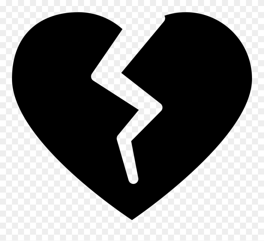 Drawing Silhouette Broken Heart - Broken Heart Silhouette Png Clipart