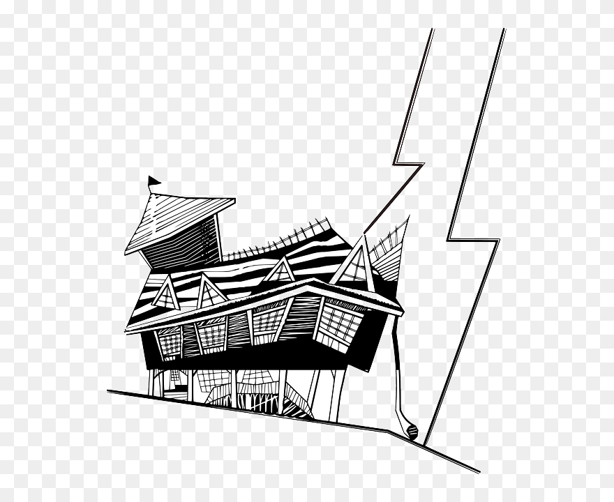 House, Home, Cartoon, Funny, Broken, Estate, Real - Crooked House Clipart - Png Download