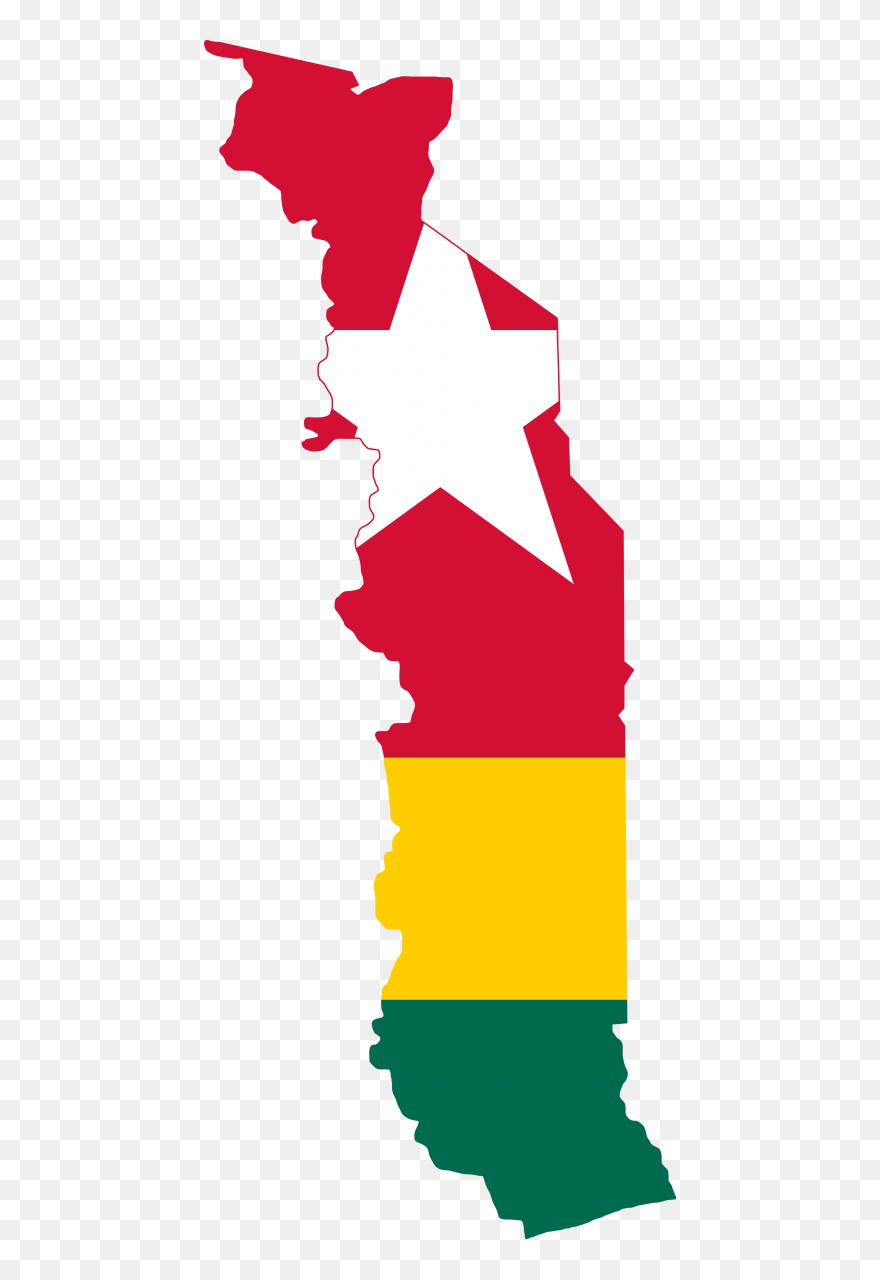 Flag Map Of Togo Clipart